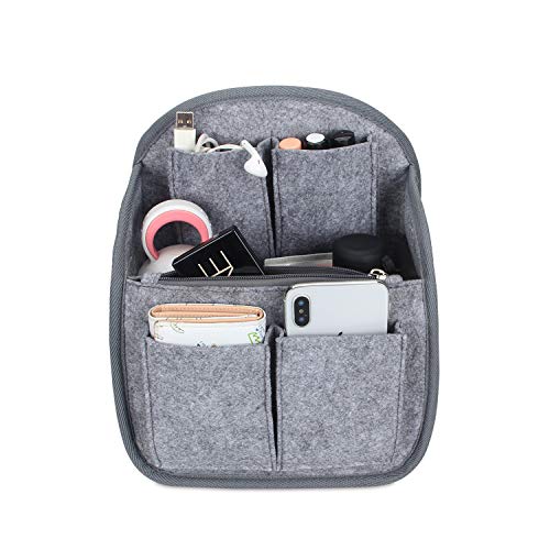 Luxja Taschenorganizer Filz, Bag in Bag Organizer, Taschenorganizer für Rucksack, Filz Organizer Tasche Groß Genug für A4-Papier, Grau