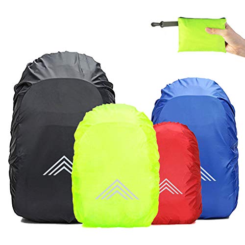 Frelaxy Regenschutz für Rucksäcke Schulranzen(15-90L), Wasserdichter Rucksack Regenhülle Regencape mit Reflektoren & Rutschfester Kreuz Schnallenriemen für Wandern, Camping, Radfahren